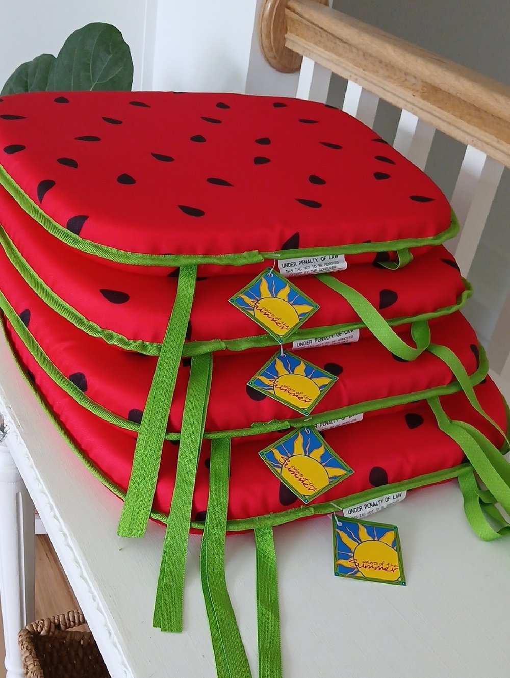 Watermelon Chair Pads Kohl's Colors Of The Summer 14x16x1.5" Set of 4 NWT